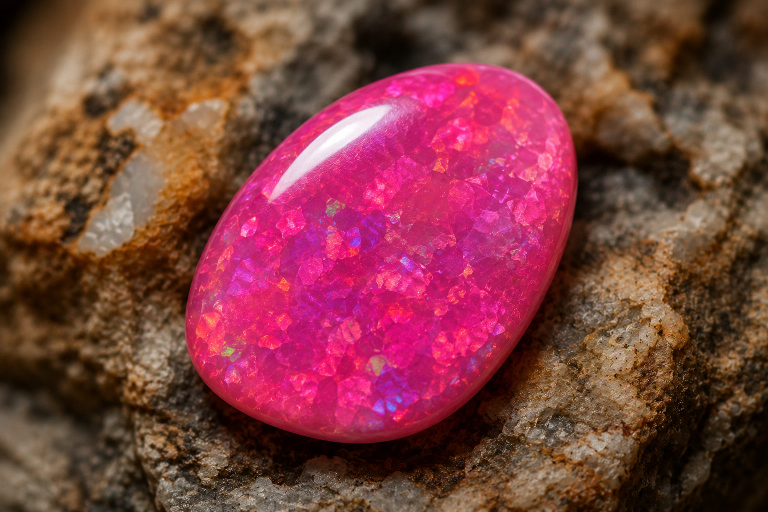 Handcrafted Australian Hot Pink Opal Jewelry made from natural opal stone