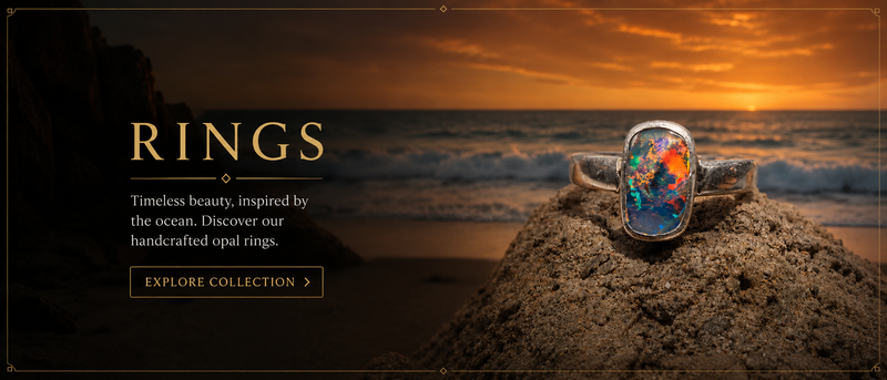 Elegant Australian opal rings set with rich color gems