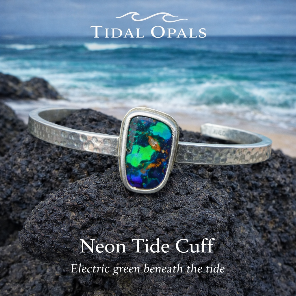 Neon Tide Boulder Opal Cuff Bracelet