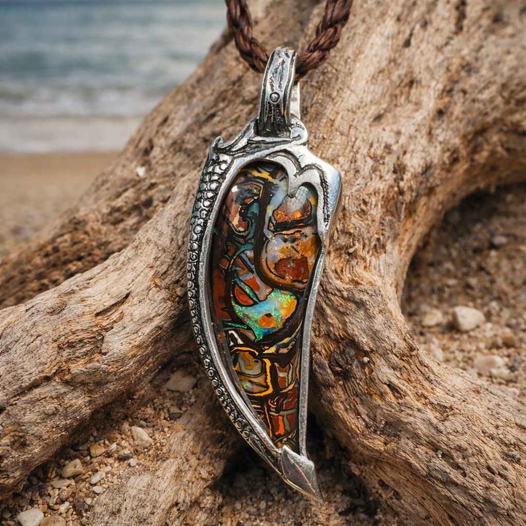 Wayfinder Relic Tidal Spear Boulder Opal Pendant
