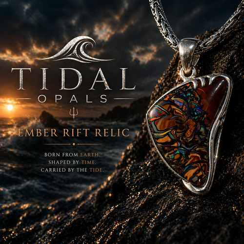 Ember Rift Relic Australian Boulder Opal Pendant