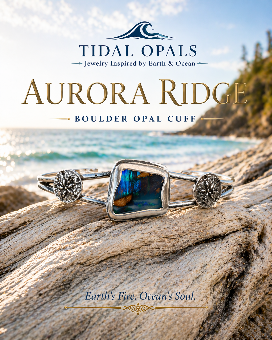 Aurora Ridge Boulderopal-Manschettenarmband