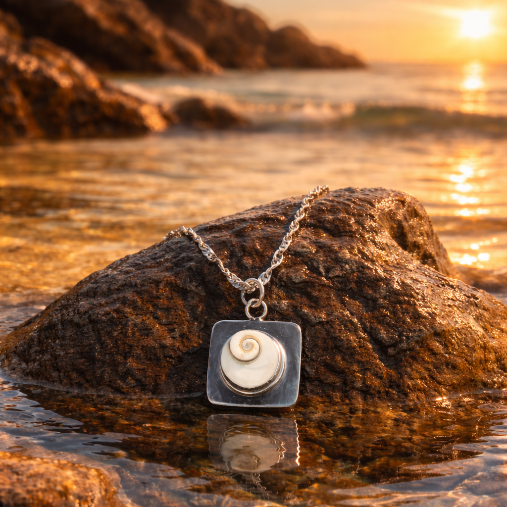 Eye of the Ocean Shiva Shell Pendant Necklace