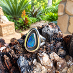 Lagoon Mirage – Boulder Opal Shadowbox Ring