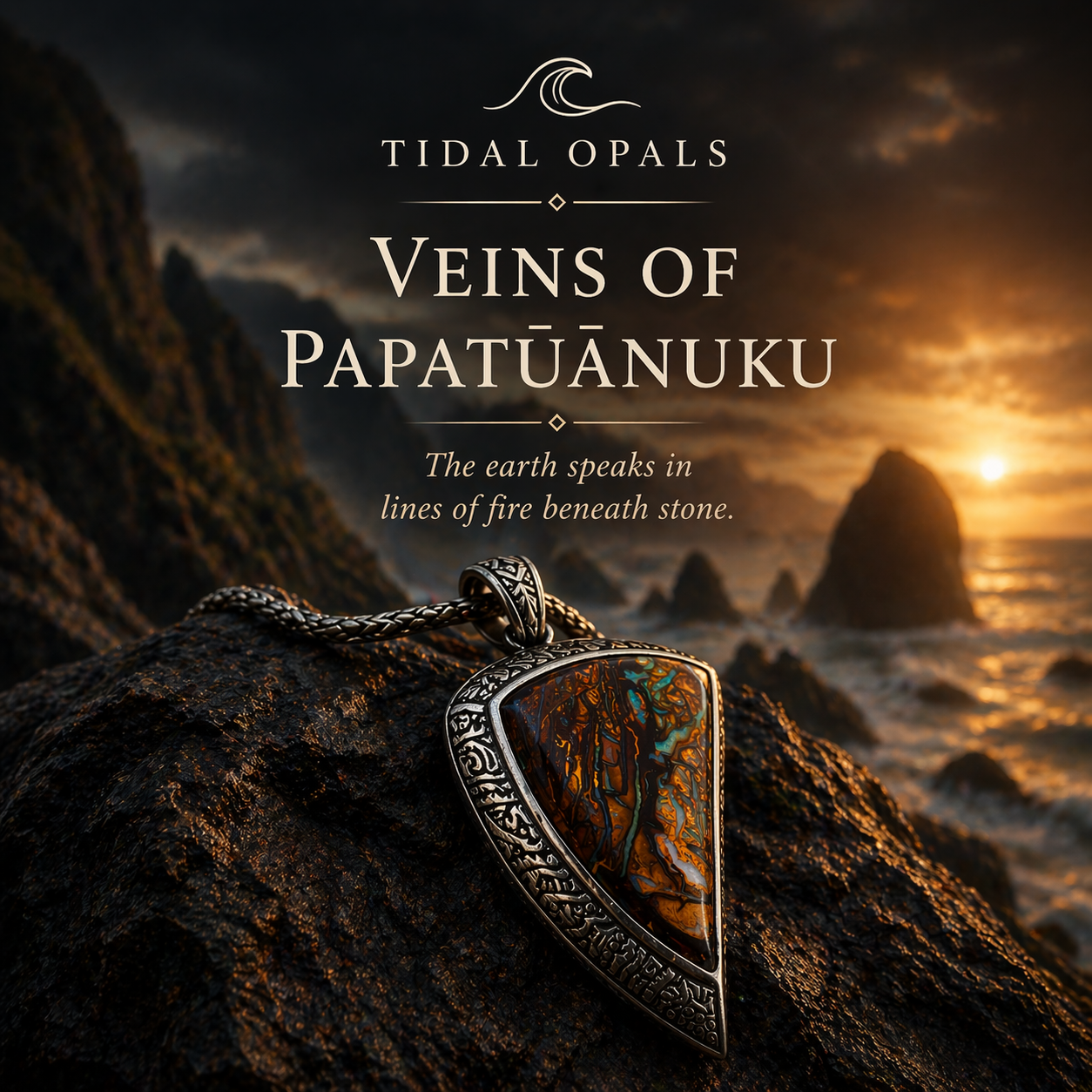 Veins of papatuanuku tidal opals