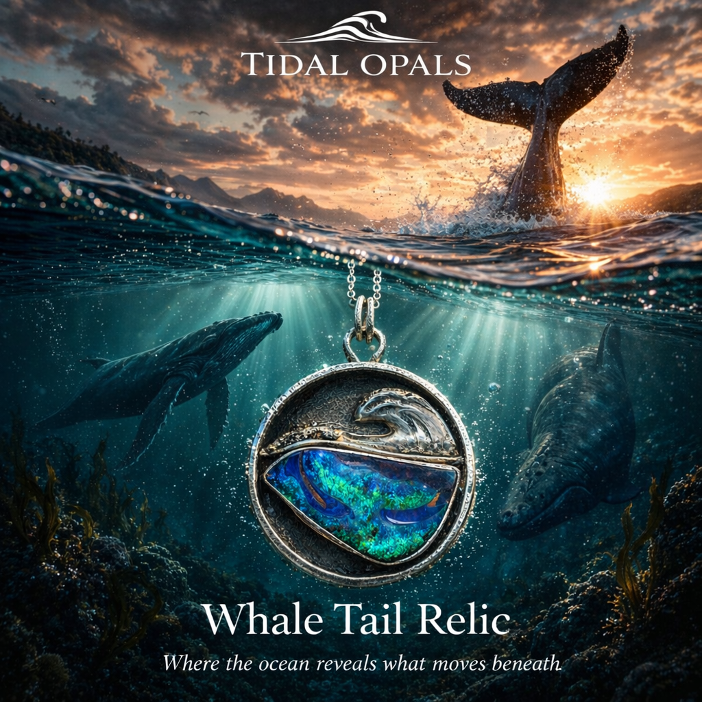 Whale Tail Boulder Opal Relic Pendant