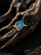 Ocean Inferno Australian Boulder Opal Ring