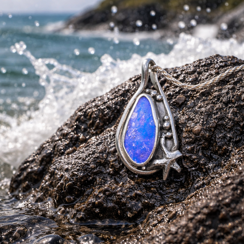 Tidal Star Relic with Starfish Boulder Opal Pendant