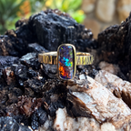 Sunset Current — 14K Gold Boulder Opal Ring