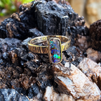 Sunset Current — 14K Gold Boulder Opal Ring