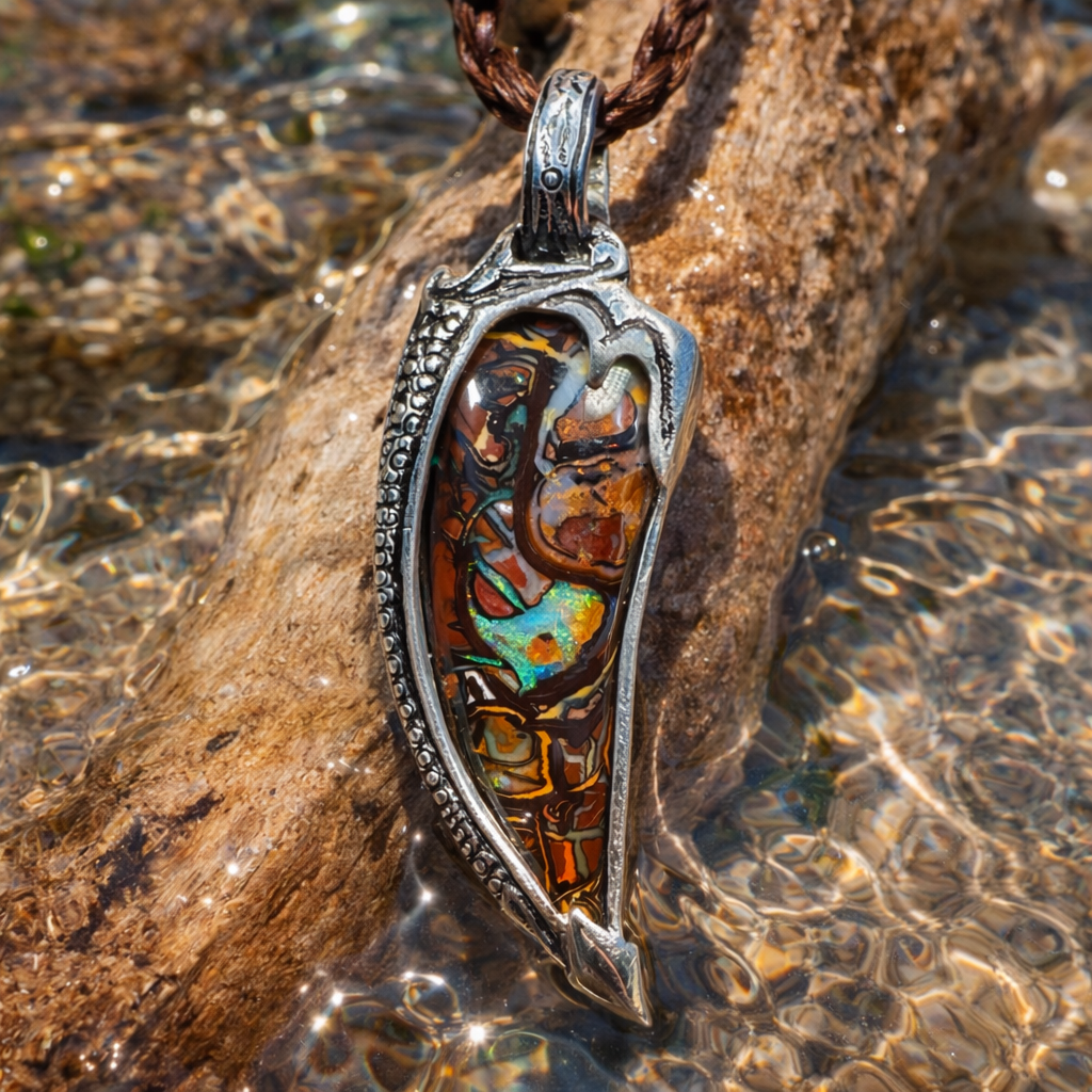 Wayfinder Relic Tidal Spear Boulder Opal Pendant