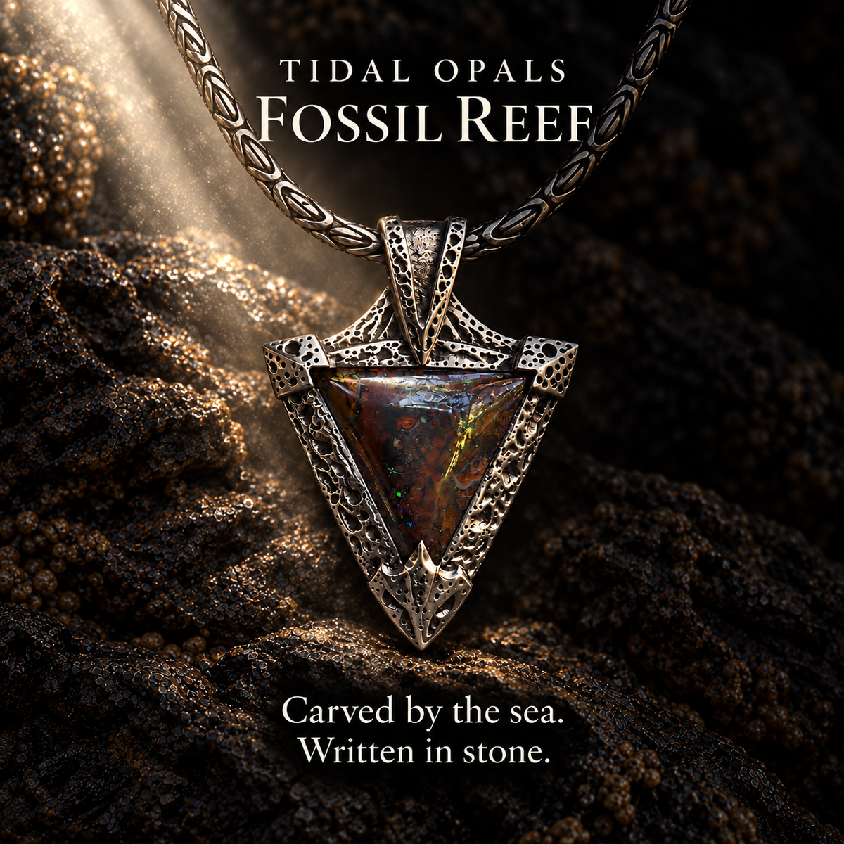 Fossil Reef | Handcrafted Australian Boulder Opal Pendant