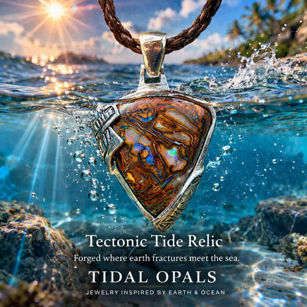 Tectonic Tide Relic Australian Boulder Opal Pendant