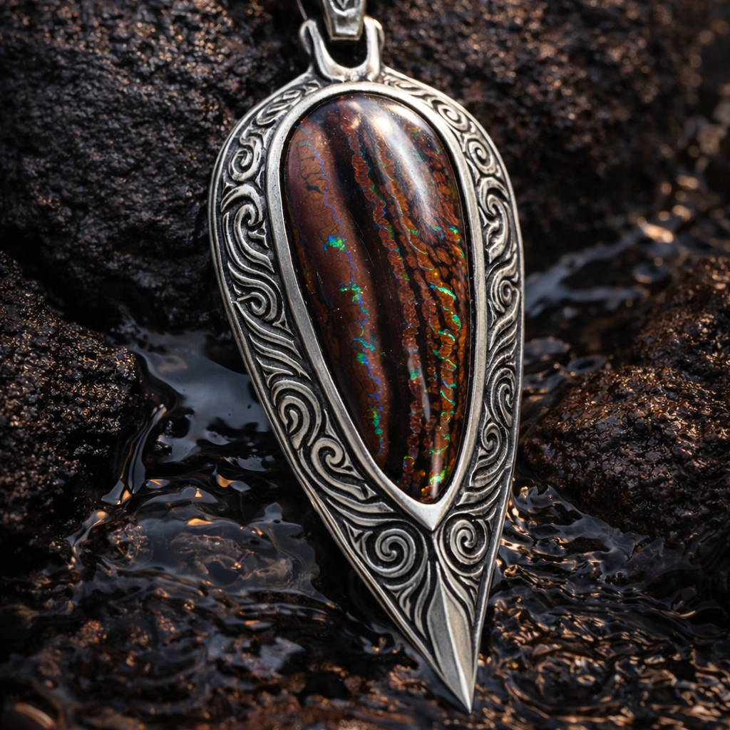 Buy Australian Boulder Opal Pendant Online 