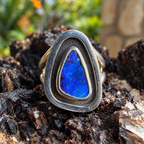 Cobalt Cove – Boulder Opal Shadowbox Ring