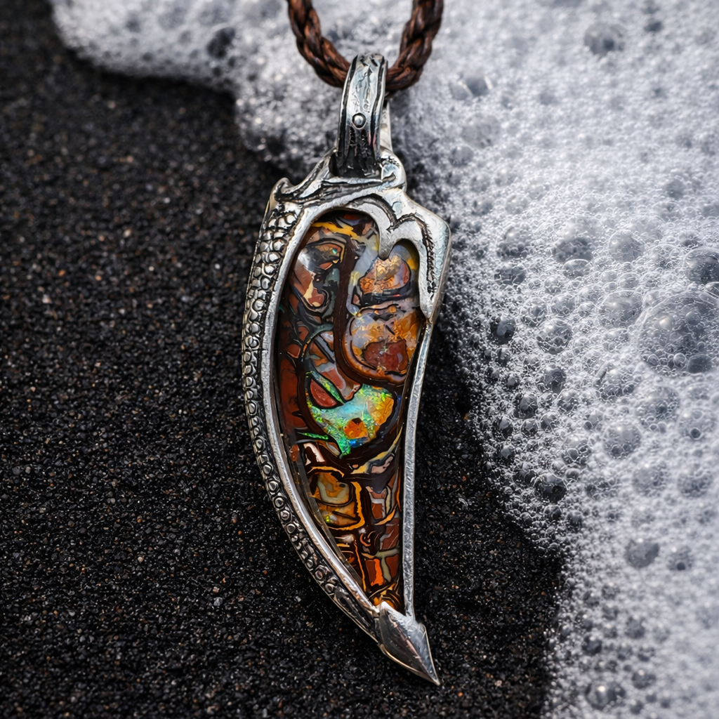 Wayfinder Relic Tidal Spear Boulder Opal Pendant