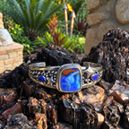 Lost Lagoon Australian Boulder Opal + Sterling Silver Cuff