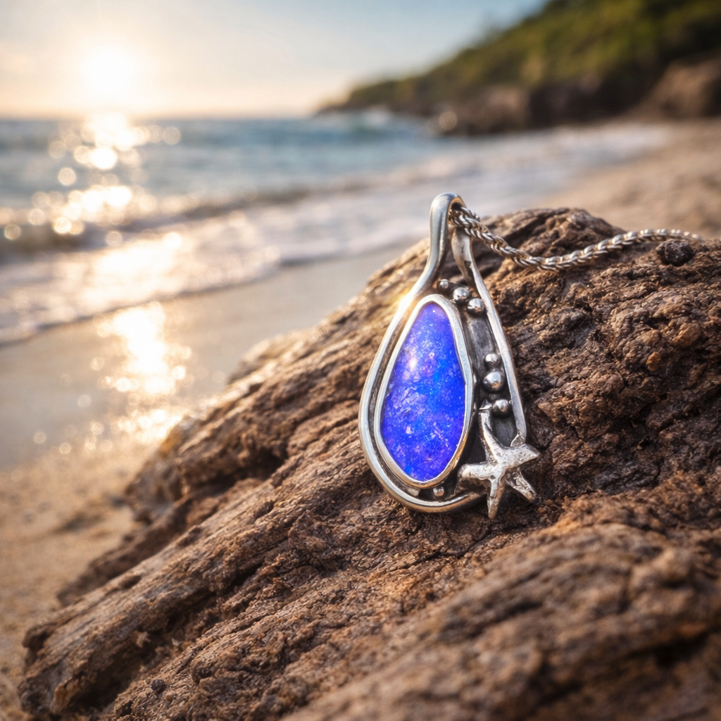 Tidal Star Relic with Starfish Boulder Opal Pendant