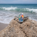 Ocean Fire Australian Queensland Boulder Opal Ring