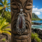 Ironwood Ember Australian Boulder Opal pendant handcrafted in solid .925 sterling silver.