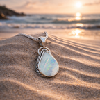 Ocean Mist Teardrop Australian Queensland Boulder Opal Pendant