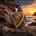 Driftwood Australian Boulder Opal pendant handcrafted in solid .925 sterling silver with natural ironstone patterns.