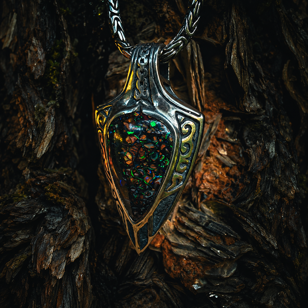 The Manta Sentinel — Boulder Opal Pendant