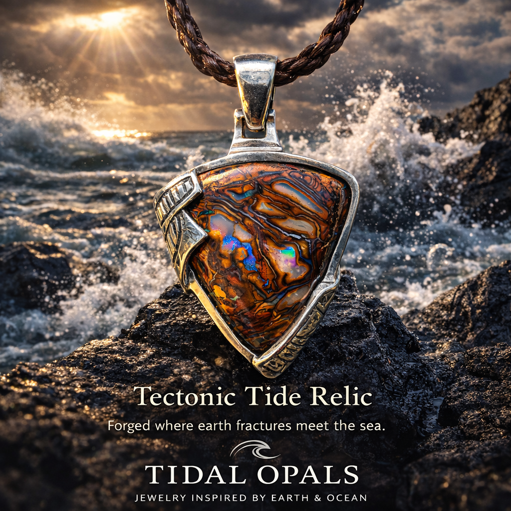 Tectonic Tide Relic Australian Boulder Opal Pendant