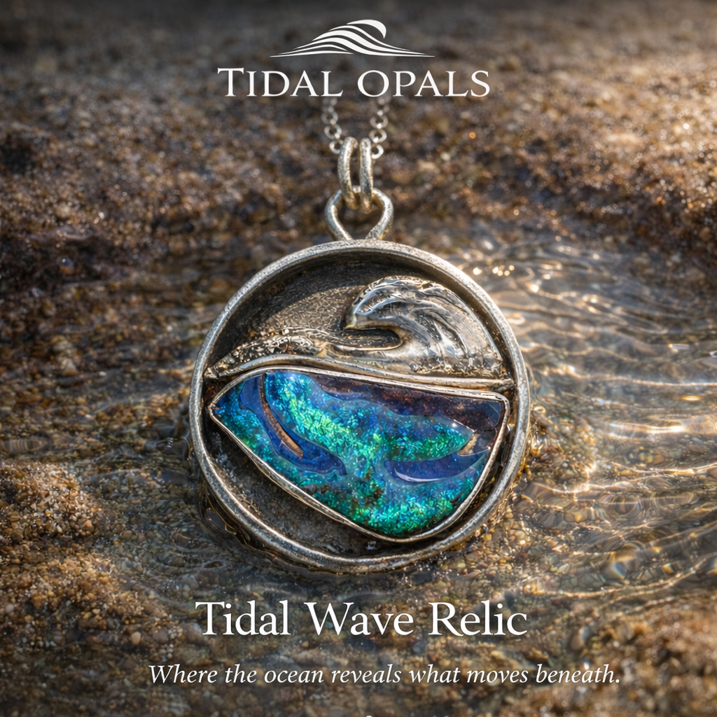 Whale Tail Boulder Opal Relic Pendant