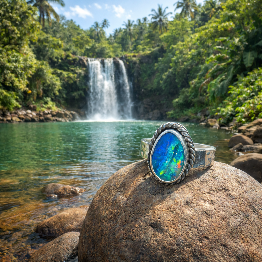Ocean Spirit Australian Boulder Opal Ring