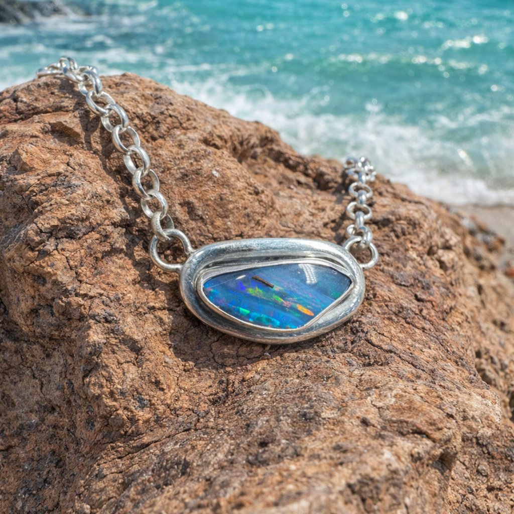 Ocean Ember Australian Boulder Opal Pendant