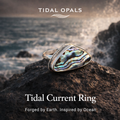 Tidal Current Abalone Shell Ring set in Sterling Silver
