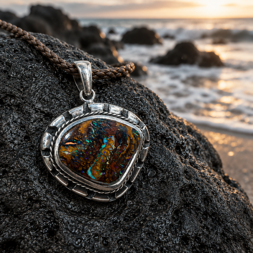 Sea Forge Australian Boulder Opal Pendant 