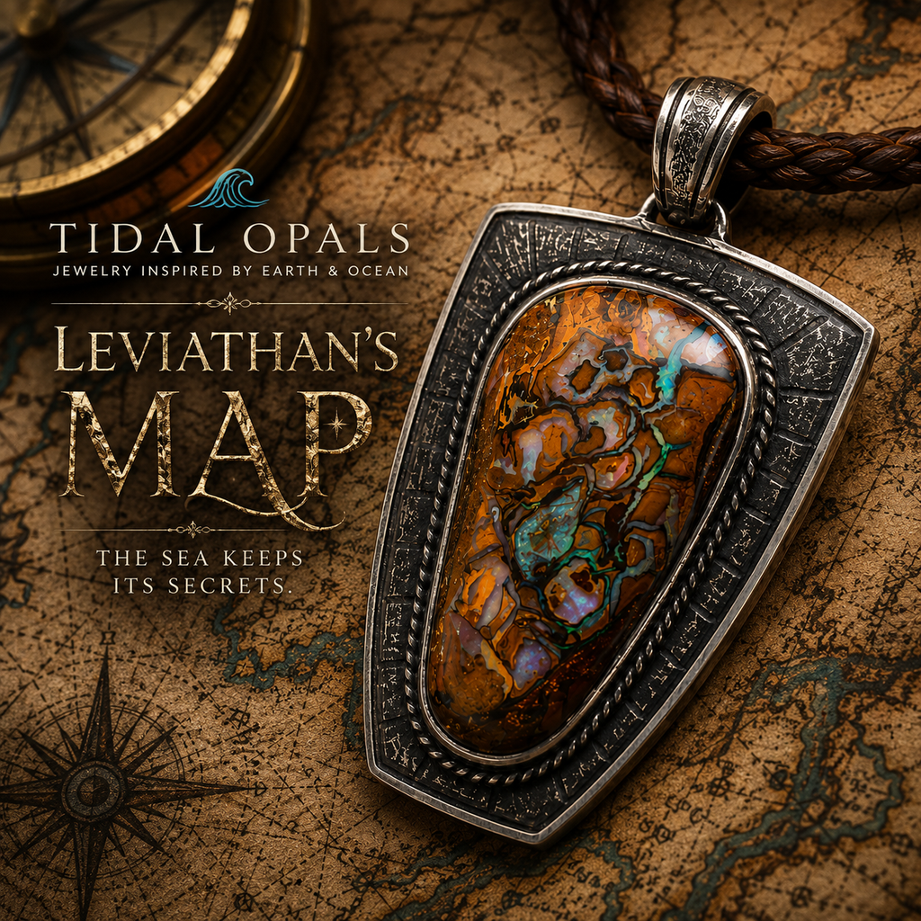 Leviathan’s Map | Australian Boulder Opal Pendant