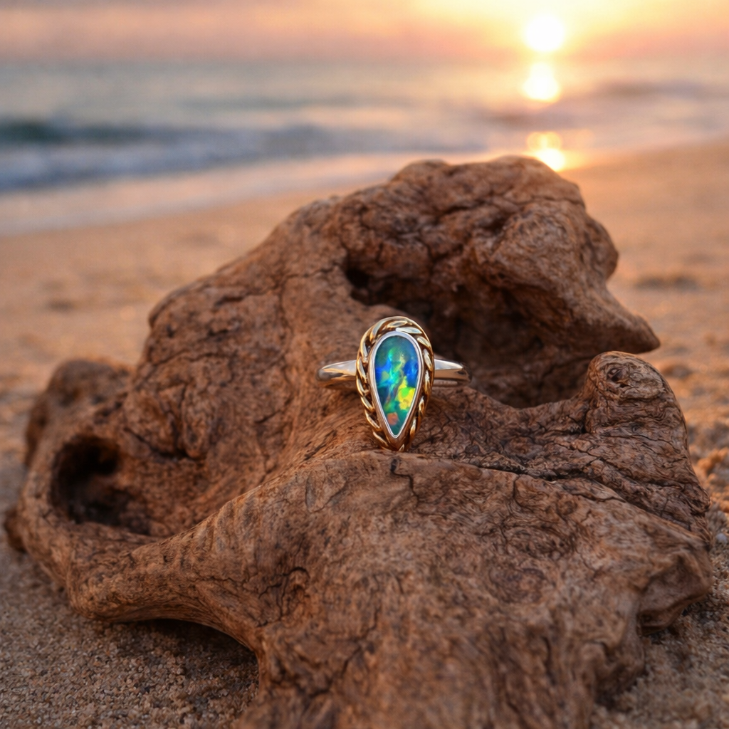 Ocean Fire Australian Opal Ring