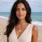 Sunrise Shell with Australian Boulder Opal Pendant Necklace
