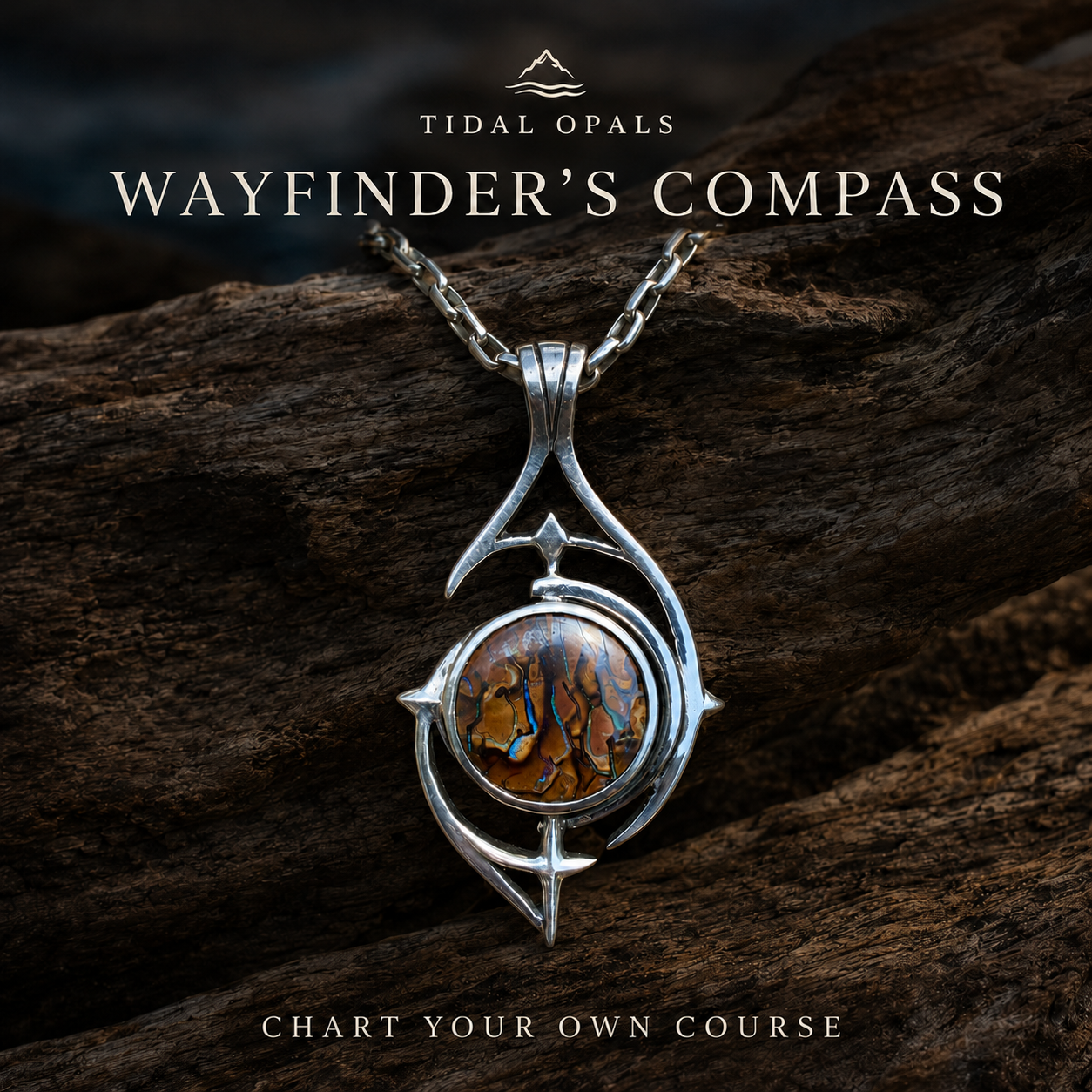Wayfinder’s Compass Australian Boulder Opal Pendant