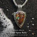 Tidal Relic Three Spears Reversible Boulder Opal Pendant