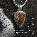 Tidal Relic Three Spears Reversible Boulder Opal Pendant