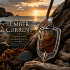 Ember Current – Australian Boulder Opal Shield Pendant