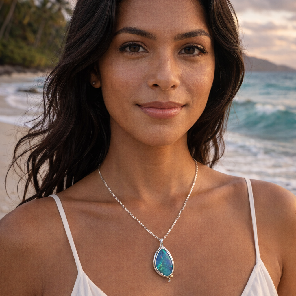 Shared Origin Soulmate Boulder Opal Pendant B
