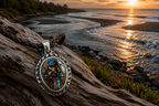 Unique Tidal Confluence pendant by TIDAL OPALS featuring a natural Australian Boulder Opal with striking coastal-inspired color play.
