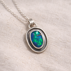 Pacific Ember Australian Boulder Opal Pendant Necklace
