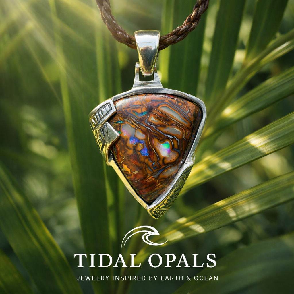 Tectonic Tide Relic Australian Boulder Opal Pendant