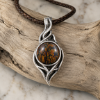 Ocean Flame Relic — Australian Boulder Opal Sterling Silver Pendant