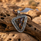 Desert Waterhole Australian Boulder Opal Sterling Silver Pendant