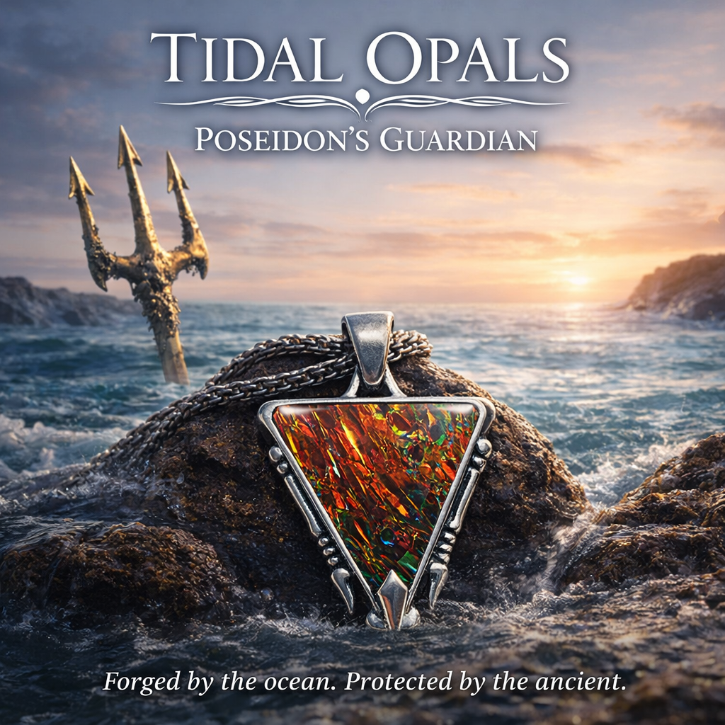 Poseidon's Guardian Tidal Trident Reversible Opal Pendant
