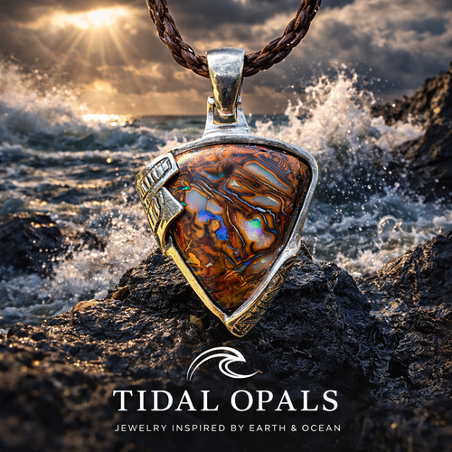 Tectonic Tide Relic Australian Boulder Opal Pendant