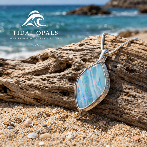 Ocean Veil Boulder Opal Pendant