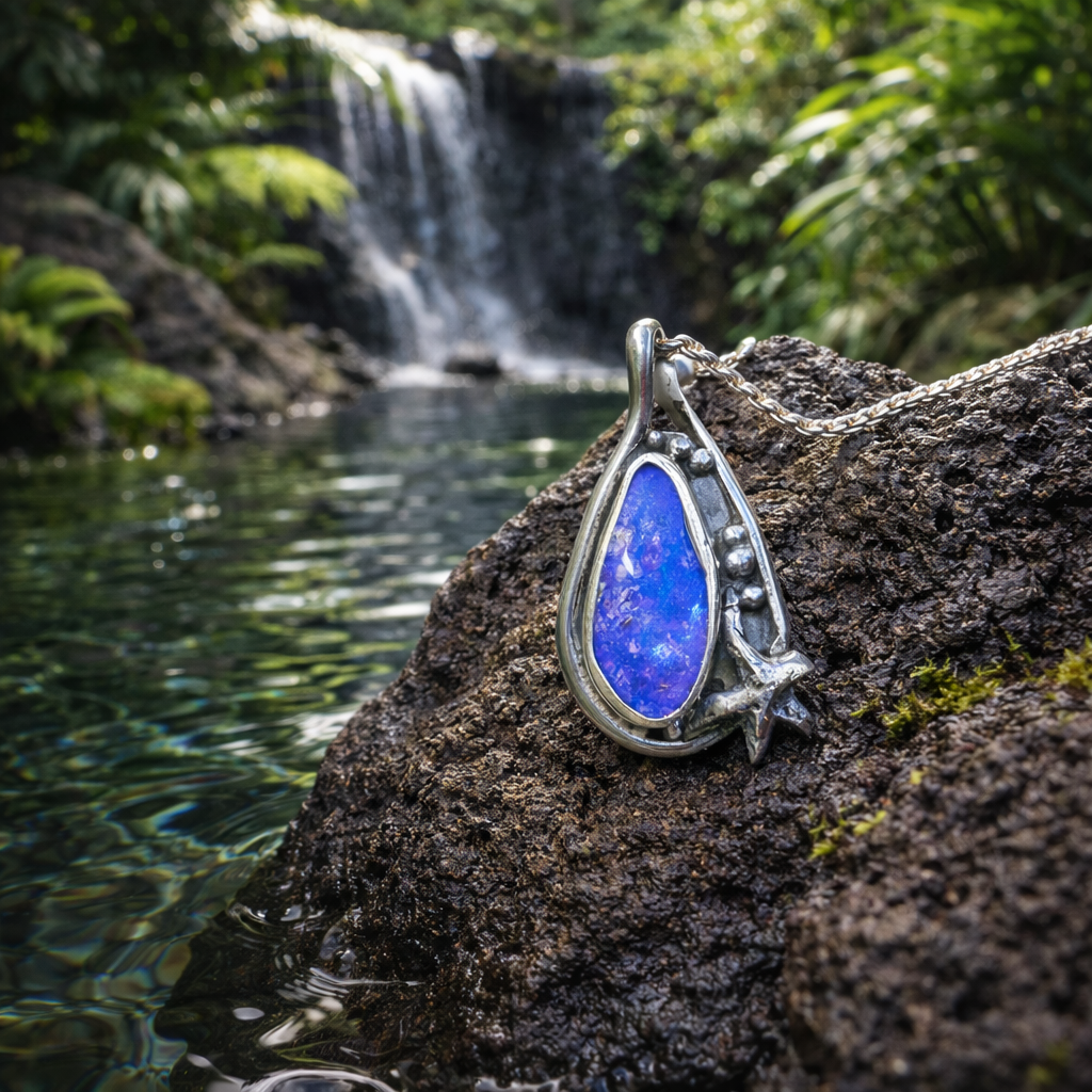 Tidal Star Relic with Starfish Boulder Opal Pendant